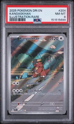 2025 POKEMON DRI EN-DESTINED RIVALS ILLUSTRATION RARE #204 KANGASKHAN PSA 8 - Image 1