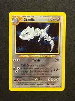 Steelix HOLO RARE 15/111 Neo Genesis VINTAGE 2000 Pokemon LP - Image 1