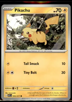 Pikachu 055/217 Common Ascended Heroes Pokemon Near Mint - Image 1