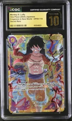 CGC 10 Pristine Monkey D. Luffy Secret Rare OP09-119 Emperors in New World Jpn - Image 1