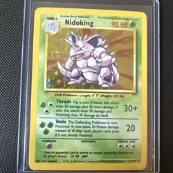 Pokemon TCG Nidoking Base Set Holo Unlimited Rare Card 11/102 1999 - Image 1
