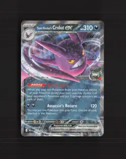 Team Rocket's Crobat ex 122/182 Destined Rivals Ultra Rare Holo Pokemon Card NM - Image 1