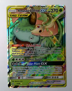 Venusaur Snivy GX - 1/236 - Pokemon Cosmic Eclipse Sun Moon Card - Image 1