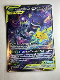 Gengar & Pikachu GX Tag Holo ART Card, Full Art, This Is NOT A Pokemon Game Card - Image 1