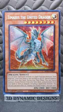 | Yugioh Timaeus the United Dragon MP23-EN003 1st Prismatic Secret Rare NM 🔥 | - Image 1