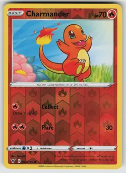 Charmander 023/185 Common Vivid Voltage Pokemon Reverse Holo Near Mint - Image 1
