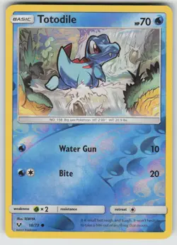 Totodile 18/73 Common Shining Legends Pokemon Reverse Holo Near Mint - Image 1