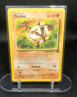 Pokemon TCG Mankey Jungle 55/64 Regular Unlimited Common - Image 1
