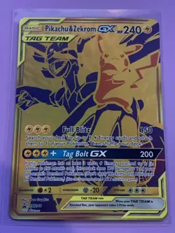 Pokemon Pikachu & Zekrom GX SM Team Up SM248 Secret Rare Holo TAG TEAM HP240 - Image 1