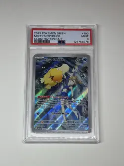 Misty's Psyduck 193/182 Illustration Rare Pokemon Destined Rivals PSA 9 English - Image 1