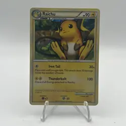 Pokemon Raichu 10/123 Heartgold & Soulsilver Holo Rare 90 HP Iron Tail - Image 1