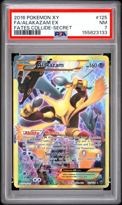 2016 Pokemon Xy Fates Collide Alakazam EX Fates Collide-Secret Fa PSA 7 #125 - Image 1