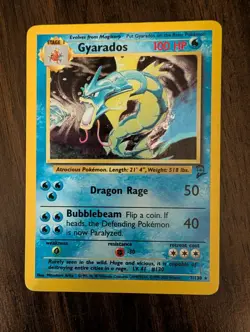 Pokemon TCG Gyarados 7/130 Base Set 2 Unlimited Holo WOTC VTG 2000 - LP-MP - Image 1