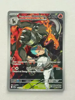 Team Rocket's Houndoom 191/182 Illustration Rare Destined Rivals Pokemon NM - Image 1