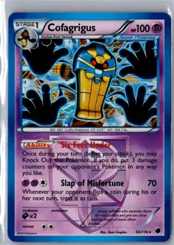 Cofagrigus 56/116 Holo Rare Plasma Freeze Pokemon Holo Lightly Played - Image 1