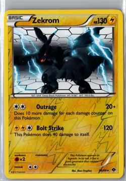 Zekrom 50/99 Rare Next Destinies Pokemon Reverse Holo Near Mint - Image 1