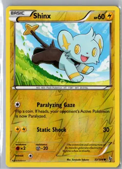Shinx 32/106 Common Flashfire Pokemon Reverse Holo Near Mint - Image 1