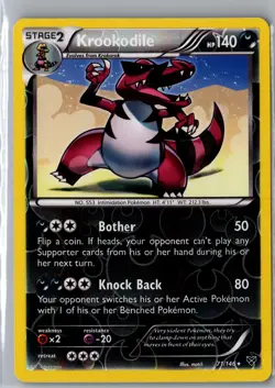 Krookodile 71/146 Rare XY Pokemon Reverse Holo Near Mint - Image 1