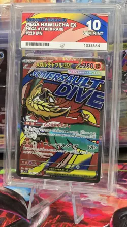 Pokemon TCG 2025 Mega Dream Mega Hawlucha Ex Mega Attack Rare 229/193 ACE GM 10 - Image 3