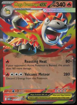 Mega Camerupt ex 022/132 NM Mega Evolution Double Rare Pokemon - Image 1
