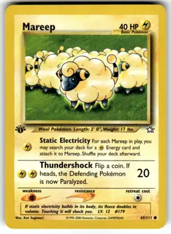 Mareep 65/111 Common Neo Genesis Pokemon 1st Edition Near Mint - Image 1