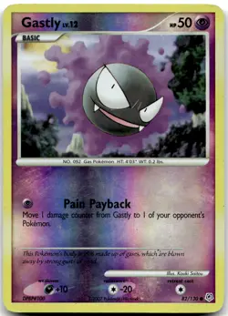 Gastly 82/130 Common Diamond & Pearl Pokemon Reverse Holo Moderately Played - Image 1