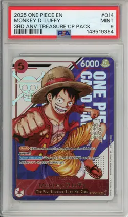 One Piece Graded: Monkey D. Luffy ST21-014 3rd Anniversary CP Pack PSA 9 - Image 1