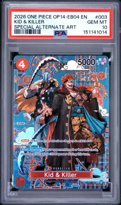 One Piece Kid & Killer Special Alternate Art OP14-EB04 EB01-003 PSA 10 Gem Mint - Image 1