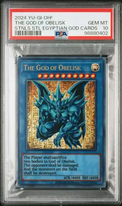 2024 YU-GI-OH! STAINLESS STEEL EGYPTIAN GOD CARDS THE GOD OF OBELISK PSA 10 - Image 1