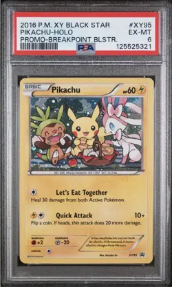 Pokemon Pikachu TCG XY95 XY Black Star Promo Holo Card PSA 6 - Image 1