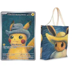Pokemon × Van Gogh Museum: Pikachu Grey Felt Hat Promo Card - Image 1