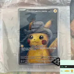 Pokemon × Van Gogh Museum: Pikachu Grey Felt Hat Promo Card - Image 5