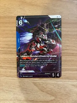 Gundam Card Game: Unicorn Gundam (Destroy Mode) (LR+) - Newtype Rising (GD01) - Image 1