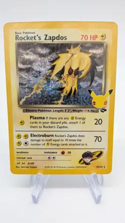 Pokemon TCG Rockets Zapdos Holo Classic Collection 15/132 Celebrations - Image 1