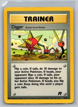 Digger 75/82 Uncommon Team Rocket Pokemon Unlimited Lightly Played - Image 1