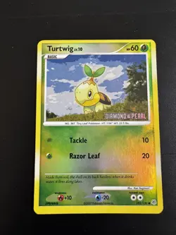 Turtwig 103/130 Common Diamond & Pearl Pokemon Reverse Holo LP Stamped - Image 1