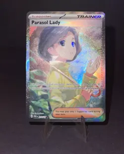 Pokemon TCG Parasol Lady 255/182 SV04 Paradox Rift Full Art Holo SIR ENG - Image 1