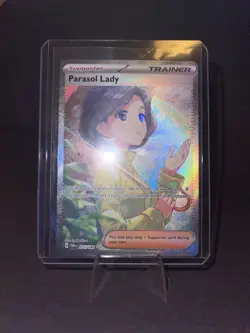 Pokemon TCG Parasol Lady 255/182 SV04 Paradox Rift Full Art Holo SIR ENG - Image 3