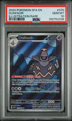 2024 POKEMON SFA EN-SHROUDED FABLE 070 DUSKNOIR ILLUSTRATION RARE PSA 10 - Image 1