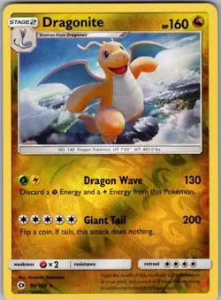 Dragonite 96/149 Holo Holo Rare SM Base Set Pokemon Reverse Holo Near Mint - Image 1