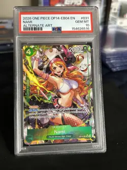 2026 ONE PIECE OP14 EB04 #031 AZURE SEA'S SEVEN NAMI ALT ART PSA 10 GEM MINT - Image 1