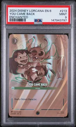 2024 Disney Lorcana EN6 You Came Back (Enchanted) 213/204 Azurite Sea - PSA 9 - Image 3