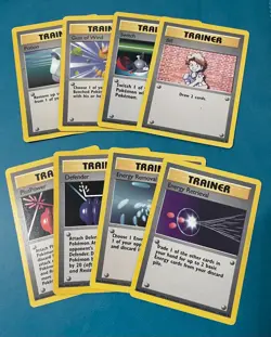 Pokemon TCG: Base Set Trainer Cards, English, MP (8 Cards) - Image 1