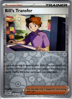 Bill's Transfer 156/165 Reverse Holo Scarlet & Violet 151 - Pokemon Card - NM - Image 1