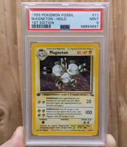 Pokemon Card Magneton 11/62 1st Edition PSA 9 Fossil Set WOTC Vintage Original - Image 1