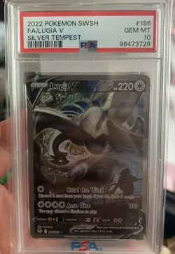 Pokemon 2022 Lugia V Alt Full Art Holo Silver Tempest 186/195 PSA 10 - Image 1