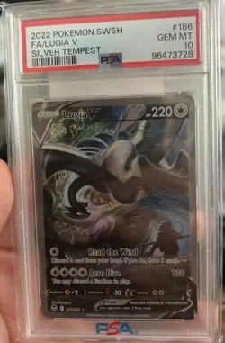Pokemon 2022 Lugia V Alt Full Art Holo Silver Tempest 186/195 PSA 10 - Image 2