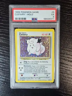 1999 POKEMON #5 CLEFAIRY " BASE SET UNLIMITED - HOLO PSA 5 - Image 1