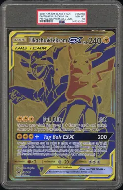 PSA 10 POKEMON SM BLACK STAR JUMBO PROMO #SM248 FULL ART/PIKACHU & ZEKROM GX - Image 5