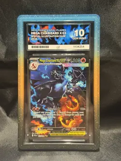 Pokemon TCG Mega Charizard X Ex 125/094 Phantasmal Flames ACE 10 Perfect Sub - Image 1